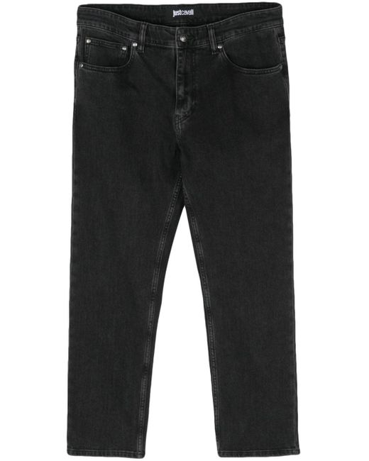 Just Cavalli Black Slim-fit Cropped Jeans for men