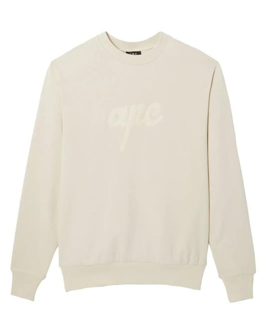A.P.C. White Logo-Print Sweatshirt for men