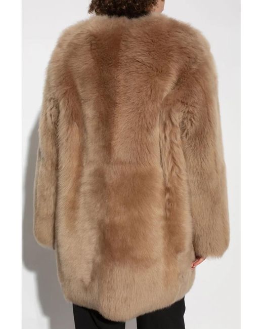 Fabiana Filippi Brown Shearling Jacket