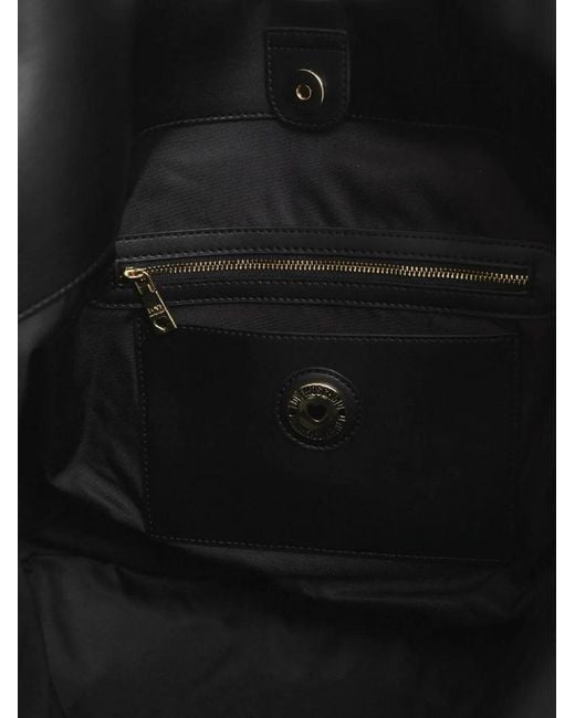 Moschino Black Padded Heart-Plaque Shoulder Bag