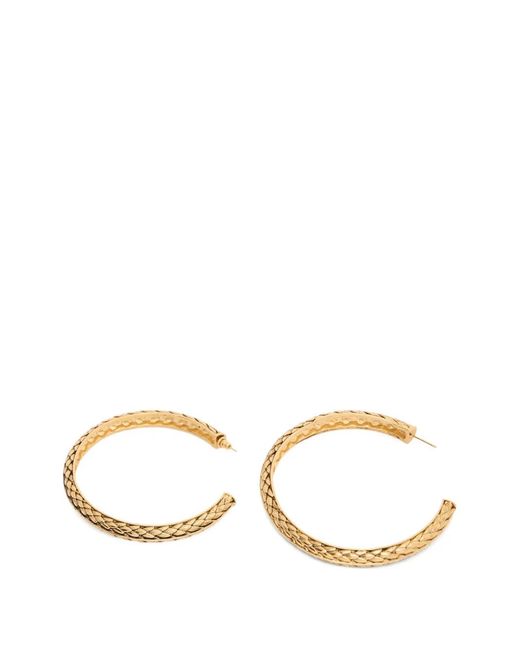 Roberto Cavalli Metallic Snake-Scale-Effect Hoop Earrings