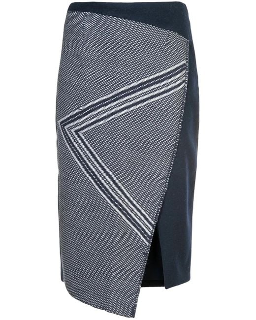 Voz Gray Asymmetric Pattern Skirt