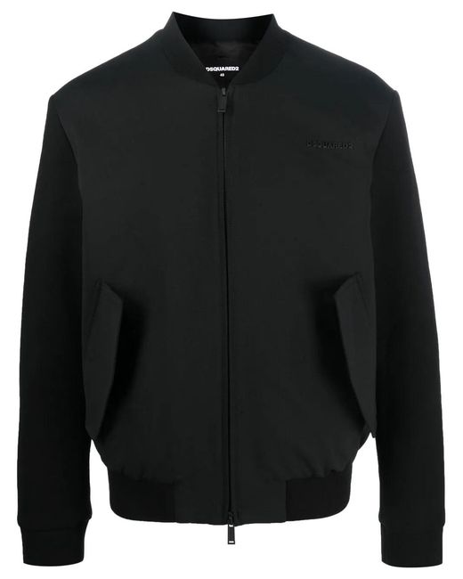 DSquared² Black Flap Pockets Bomber Jacket for men