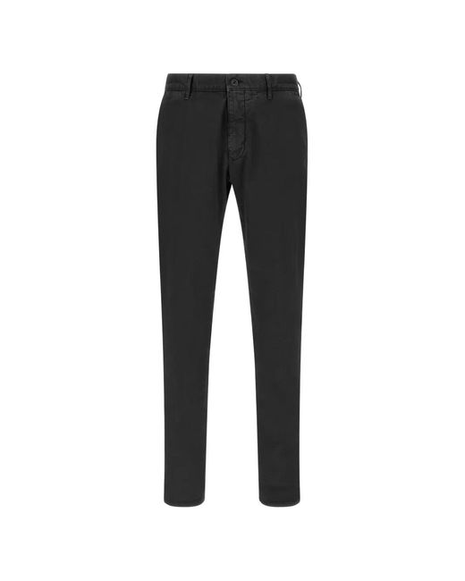 Incotex Black Straight-Leg Trousers for men