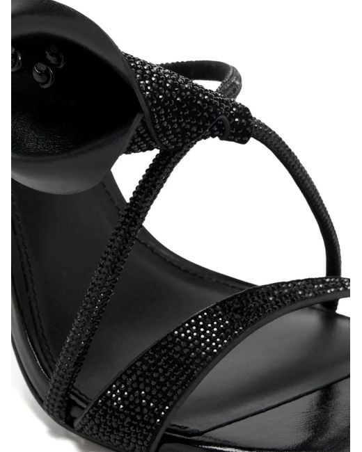 Cult Gaia Black Camilla Flower Embellished Heeled Sandals