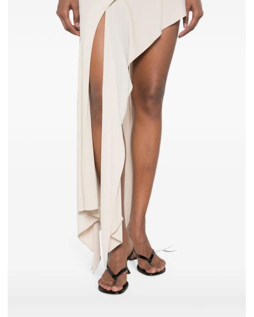 Francesco Murano White Asymmetric Draped Skirt