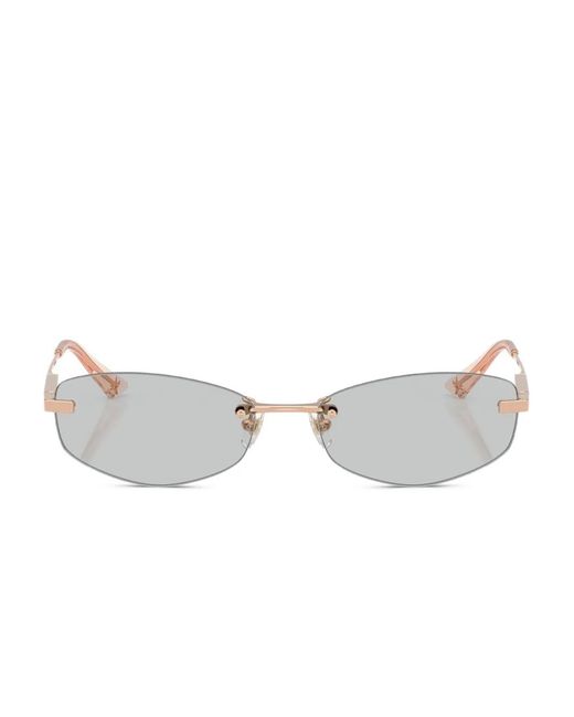 Jimmy Choo Metallic Rimless Geometric Sunglasses
