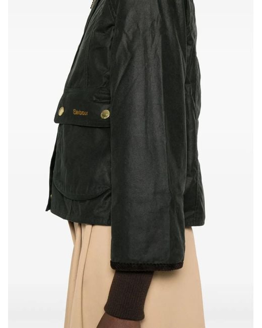 Barbour Black Beadnell Waxed Cropped Jacket