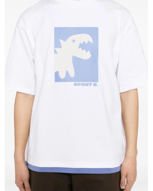 メンズ SPORT b. by agnès b. Bond Fabric Dino Tシャツ White