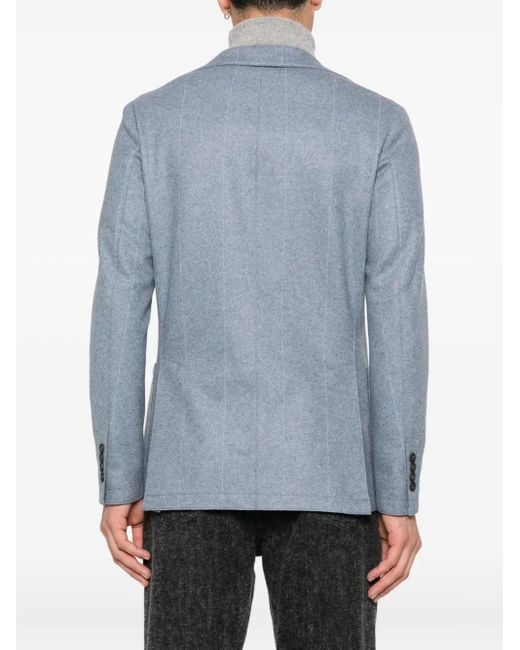 Eleventy Blue Pinstripe Two-Button Blazer for men
