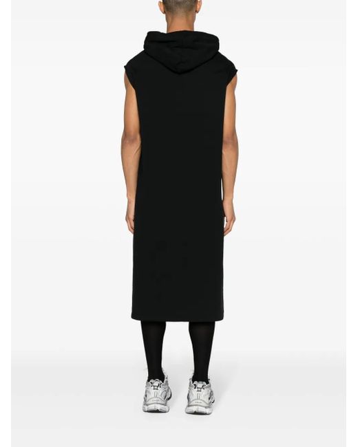 Courreges Black Sleeveless Hooded Maxi Dress