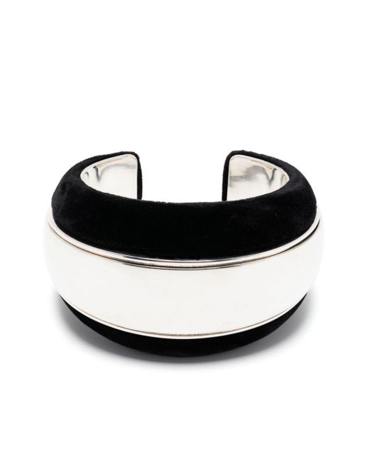 Saint Laurent Black Chunky Open Cuff Bracelet