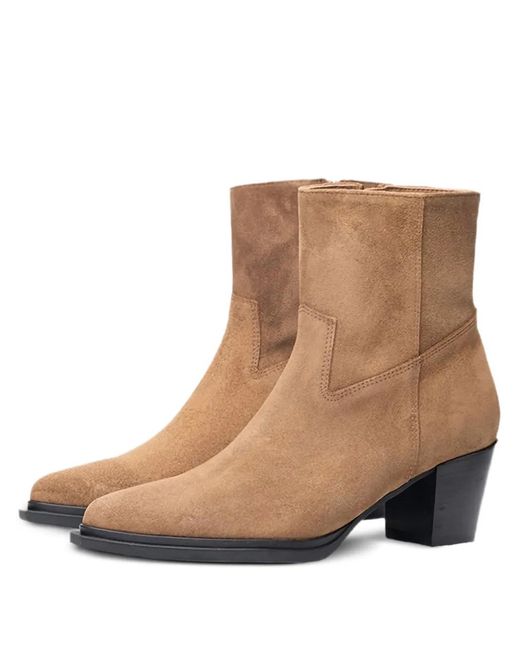 Poche Paris Brown Pointed-Toe Ankle Boots
