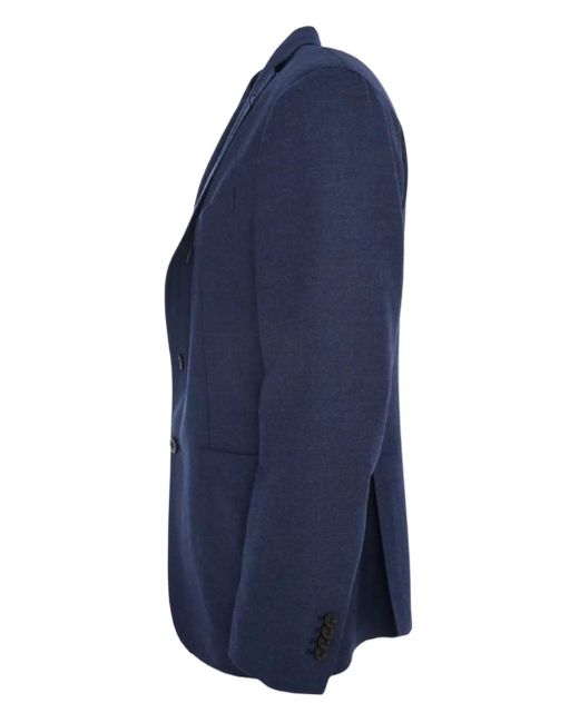 Boglioli Blue Three-Button Patch-Pocket Jacket for men