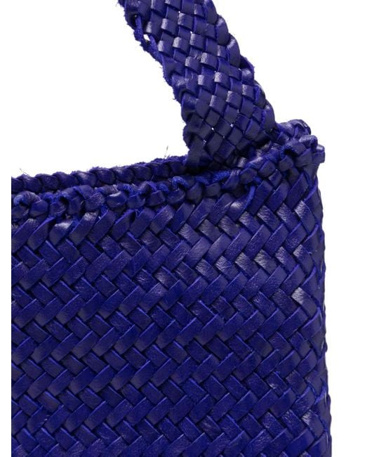 Bolso de hombro con tejido cuero Dragon Diffusion de color Blue
