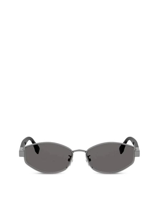 Fendi Gray Geometric-Frame Sunglasses