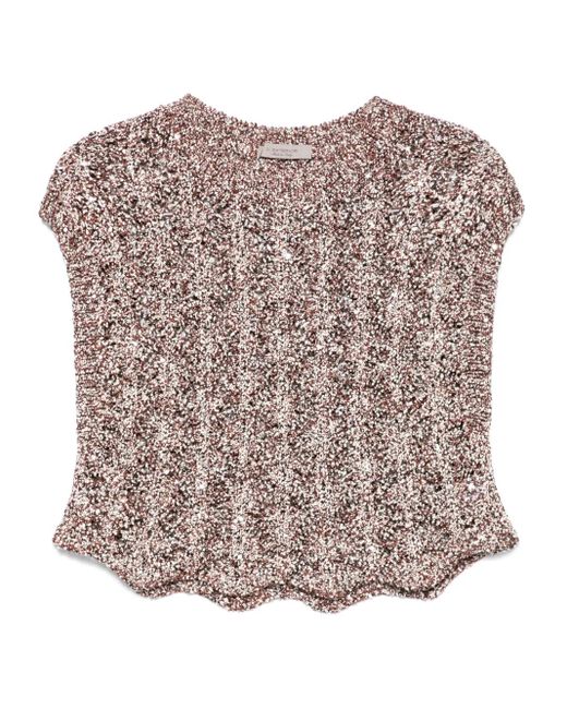 D.exterior Pink Open-knit top