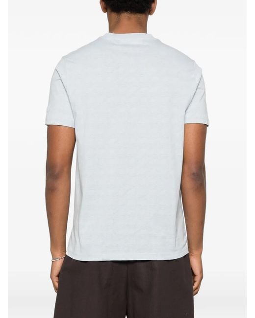 Karl Lagerfeld White Logo-Patterned T-Shirt for men