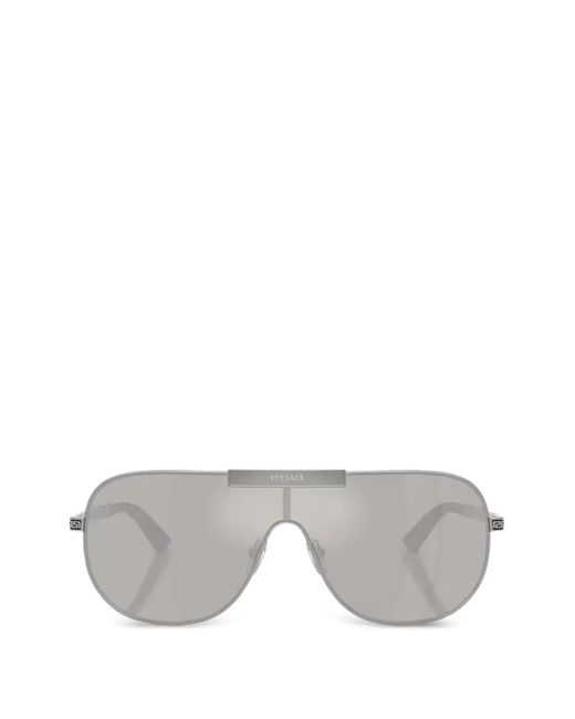 Versace Gray Greca Pilot-Frame Sunglasses for men