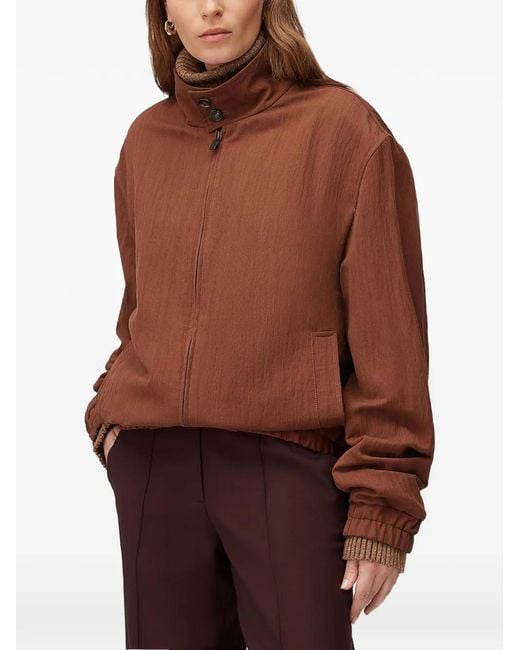RETORI Brown Wrinkled-Effect Bomber Jacket