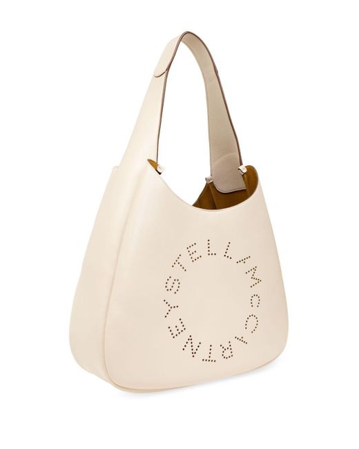 Stella McCartney Natural Logo-Perforated Faux-Leather Tote Bag