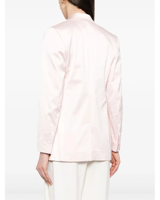 Sa Su Phi Pink Silk Notch-Lapel Blazer