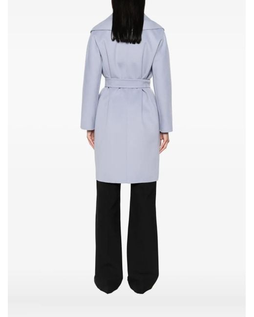 Max Mara Blue Belted Wrap Coat