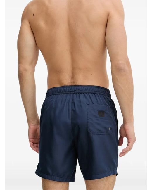 Trussardi Blue Logo-Print Drawstring Swim Shorts for men