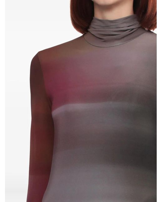 Helmut Lang Purple Langarmshirt mit Rollkragen