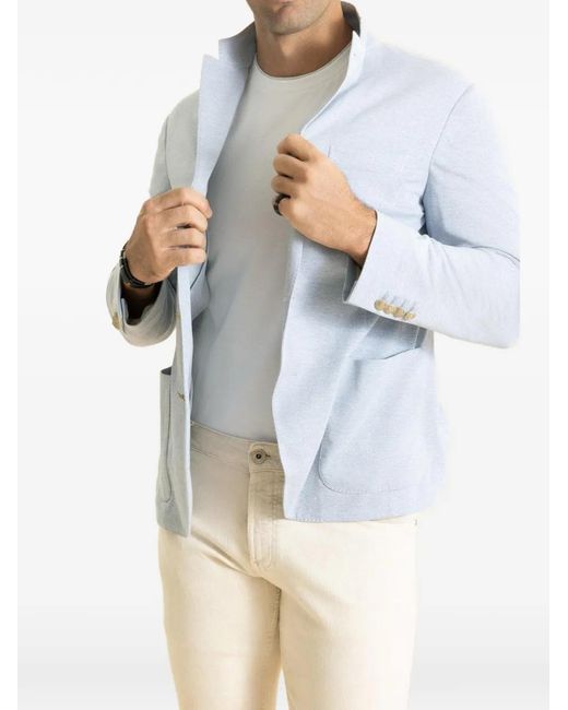 Eleventy Blue Veste À Col Et À Simple Boutonnage for men