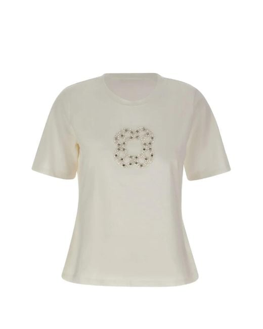 Elena Miro White Jewel Logo T-Shirt