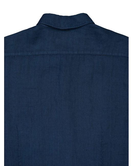 Boglioli Langärmeliges Hemd aus Leinen in Blue für Herren