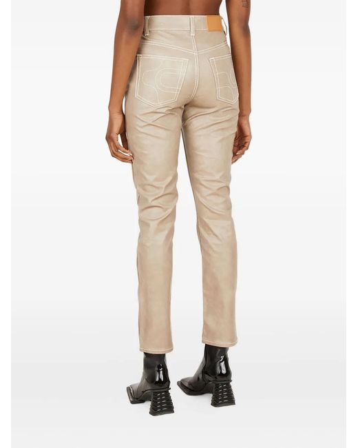 Eytys Natural Shiny Cropped Trousers