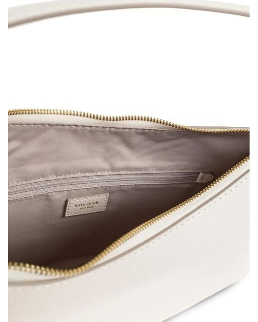 Kate Spade White Loop Logo-Print Shoulder Bag
