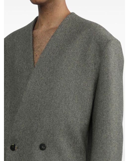 Fear Of God Gray Mélange Double-breasted Blazer for men