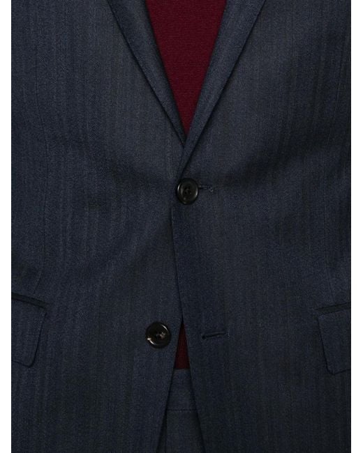 Corneliani Blue Wool Single Brested Suit for men