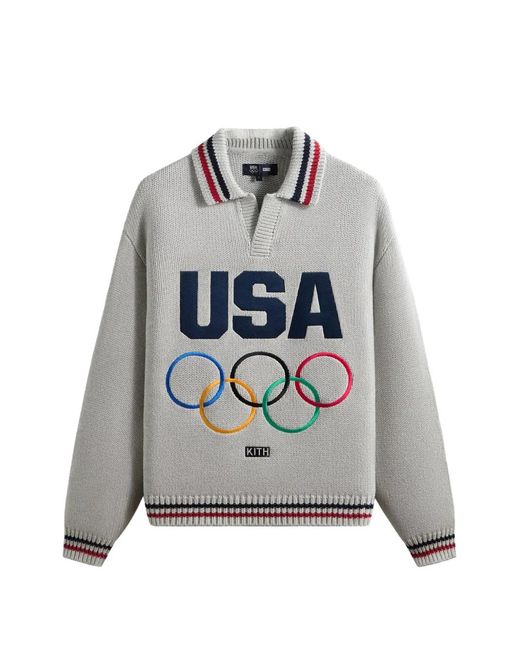 Kith Gray Team Usa Rugby Olympics Graphic Sweater for men