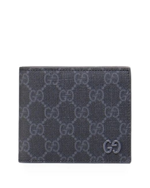 Gucci Blue Gg Supreme Logo-Plaque Wallet for men