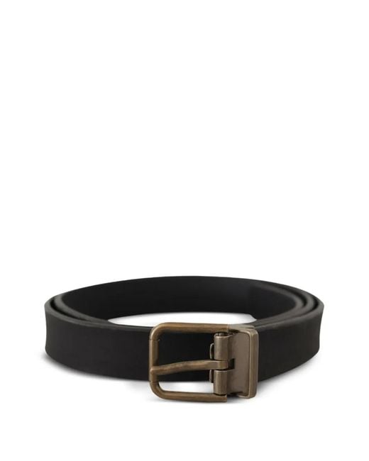 Dolce & Gabbana Black Leather Buckle-Fastening Belt for men