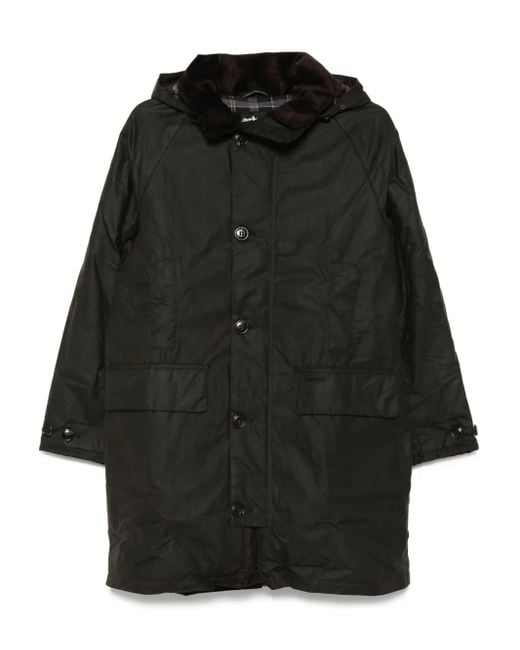 Barbour Black Corduroy-Collar Coat for men