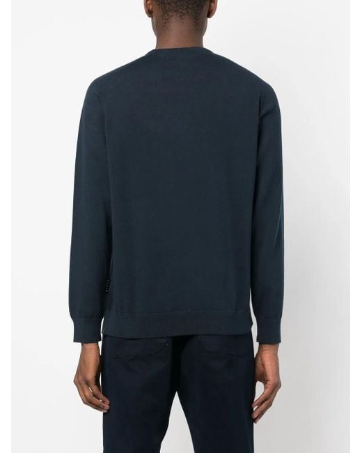 Philipp Plein Blue Logo-Plaque Jumper for men