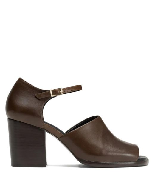 Lemaire Brown 80Mm Open-Toe Block-Heel Sandals