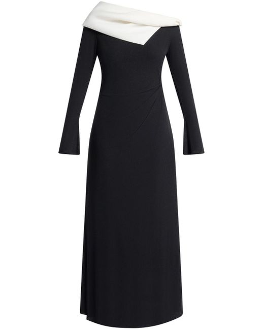 Chats by C.Dam Black Asymmetric Long-sleeve Dress