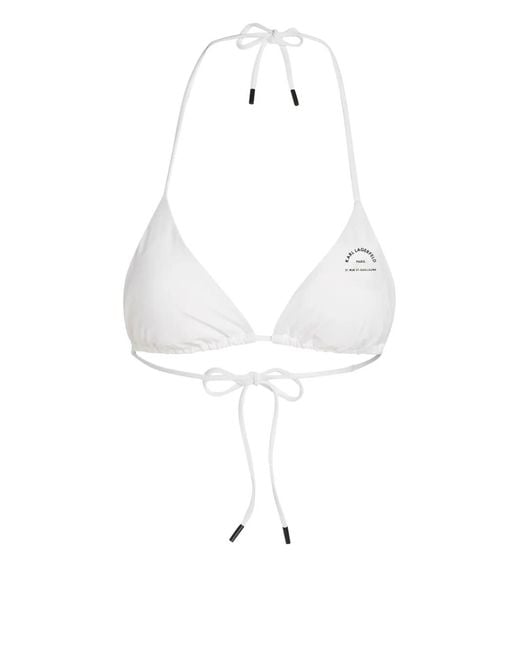 Karl Lagerfeld White Rue St-Guillaume Bikini Top