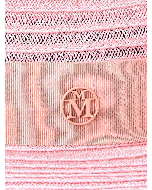 Maison Michel Pink André Straw Fedora Hat