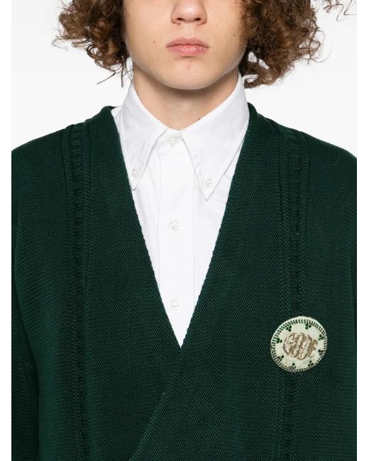 Bode Green Double-Breasted Cardigan for men