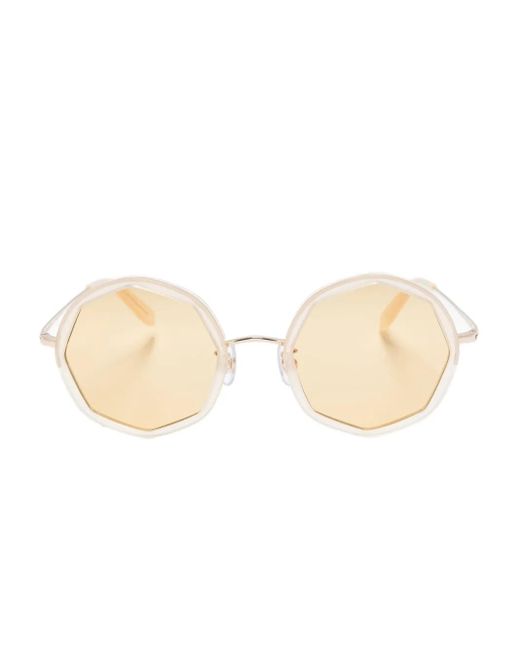Megane and Me Natural Round-Frame Sunglasses