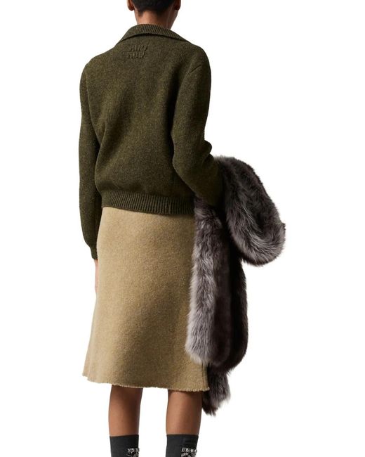 Miu Miu Green Wool Cardigan