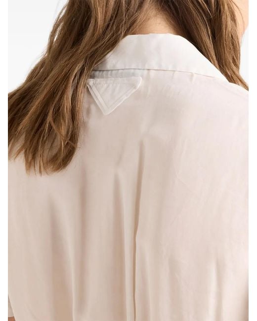 Prada White Garment-Dyed Washed Silk Shirt