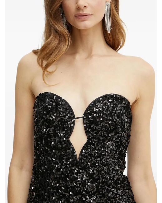 Bardot Black Sequinned Mini Dress